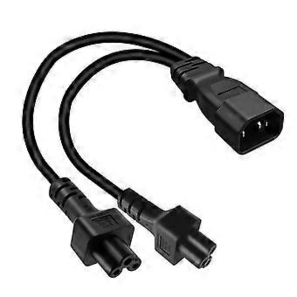 IEC320 C14 til IEC320 C5+IEC320 C5 AC-strømadapterkabel, 3 terminaler han til hun strømstik ledning