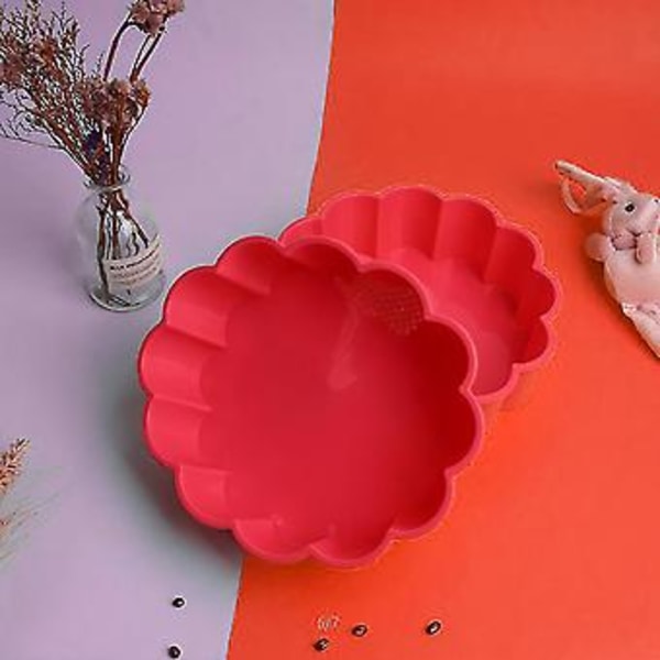 2 stk. Runde Silikone Quiche Forme Kageforme Non-stick Bageforme