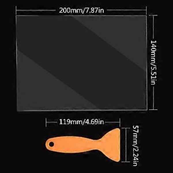 FEP-film 140 x 200 mm Hög Transmittansstyrka, Tjocklek 0,1 mm för UV DLP 3D-skrivare, LCD SLA Resin med 2 Spatlar