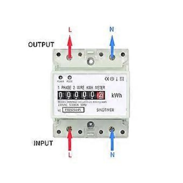 Elektrisk enfas tvåtråds AC 220V 100A energimätare KWh räknare förbruknings analog elmätare (A)