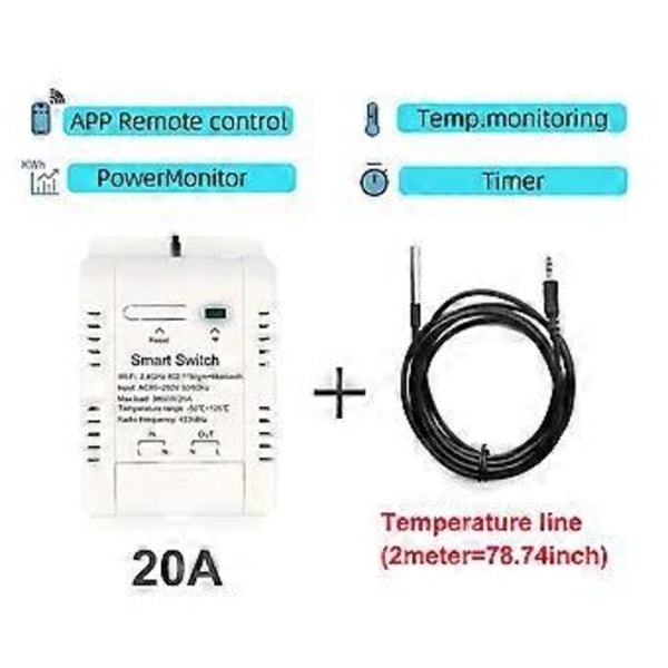 Termostat Graffiti WIFI Smart Temperatur On/Off Switch Timing RF433 Fjernbetjening Stemmestyring Alexa Controller D