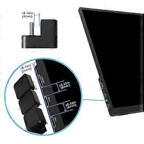 2 ST 180 Grader 4K 60Hz Adapter U-Formad Mini -Kompatibel Förlängare Omvandlare för Monitor, Laptop, Tablet, Kamera