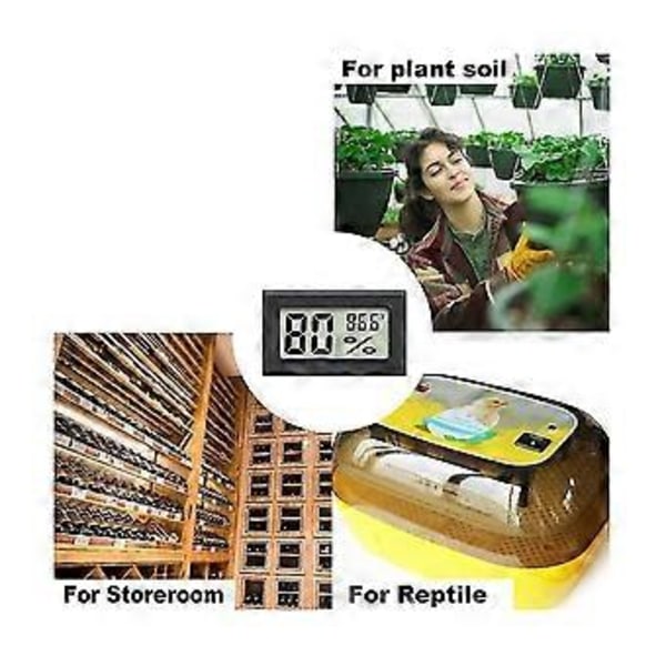 5 stk. Miniatyr Digital Hygrometer Termometer, Innendørs Fuktighetsmåler, Temperatur Hygrometer