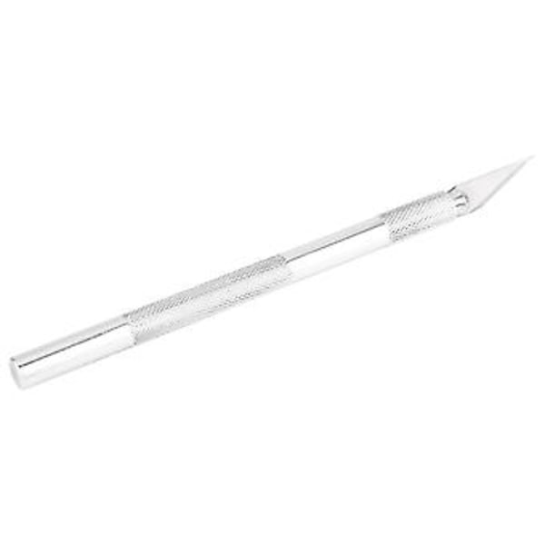 1 stk. Metall Tre Papir Penn Graveringsverktøy 5 stk. Erstatningsblader (sølv)