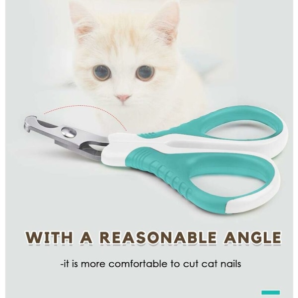 Professionell nagelsax för katt Kaniner och smådjur Kattklippare Saxar Rostfritt stål Böjda kattspikklippare Saxar