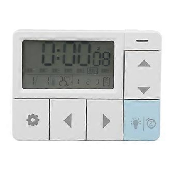 Digital Väckarklocka 12 24H Tid Datum Vecka Temperaturvisning LED Elektronisk Klocka för Vardagsrum Sovrum Kontor Vit