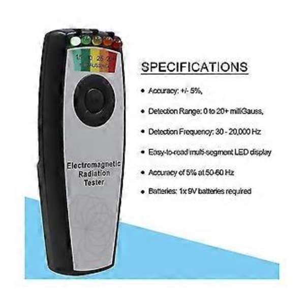 K2 Elektromagnetisk Fält Emf Gaussmätare Jakt Detektor Portabel Magnetfältsdetektor 5 Led Ga