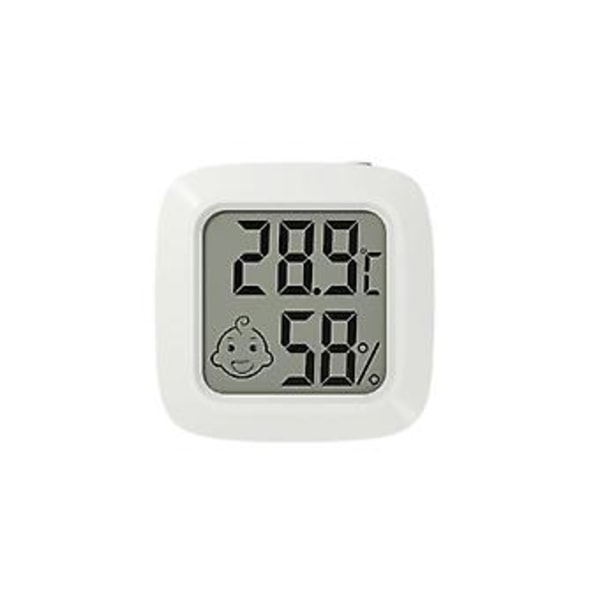 Mini LCD Digital Termometer Hygrometer Magnetisk Temperaturmätare Fuktighetssensor Vit