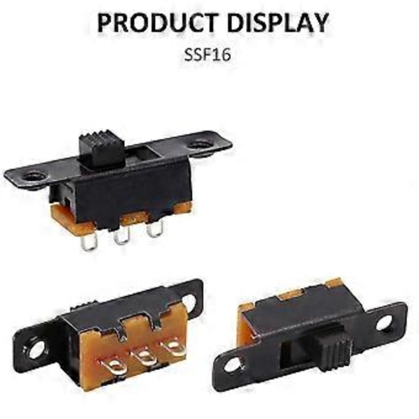 Glidströmbrytare Panelmontering 3 Lödstift På/Av 2 Positioner 50st