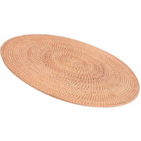 Rattanista punotut pöytäalustat, pöytämatto, lämmönkestävä liukumaton pöytäalusta, punottu pöytäalusta, pyöreä kuuma-alusta, 40 cm