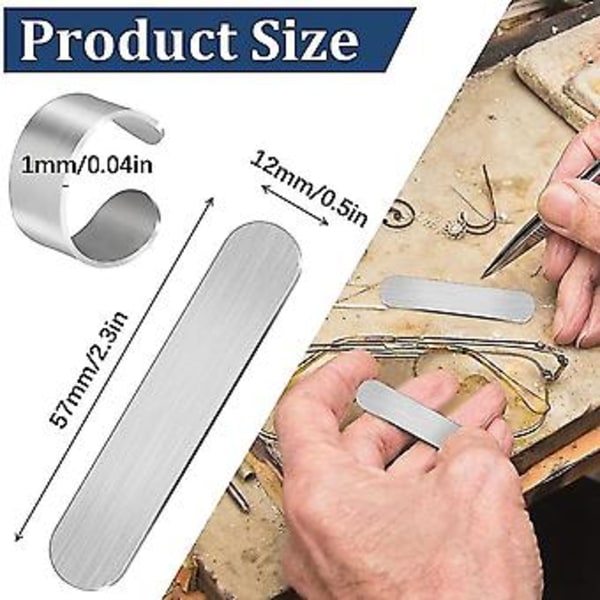 12 Stycken Metallstämplingsämnen Aluminiumringar Ämnen 1,2 x 5,7 cm Böjningsämnen Ringar Ämnen Fo