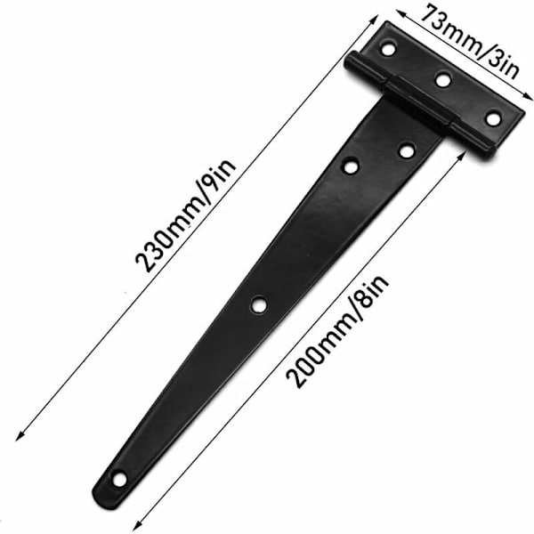 2 kpl Musta Raska T-Sarana Puuoven Saranat Metallioven Ruostumatonta Terästä Navetan Oven Saranat (12 Tuumaa)