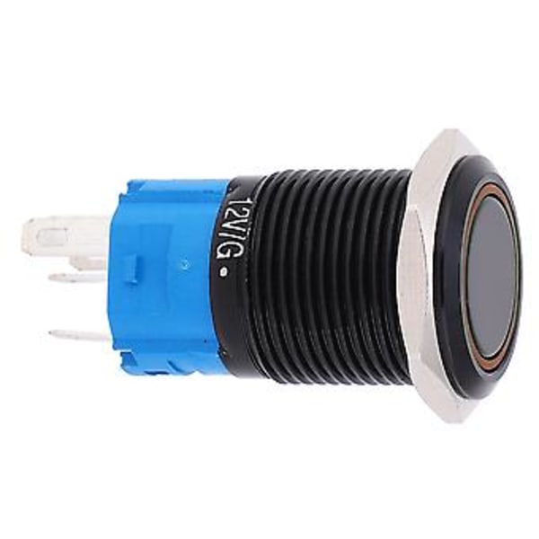 2 KPL 12 VDC 16 mm Painonappikytkin, 5-nastainen itselukittuva, IP65 vedenpitävä, keltainen valo, kestävä, helppo asentaa, autoon, veneeseen, teollisuuskäyttöön