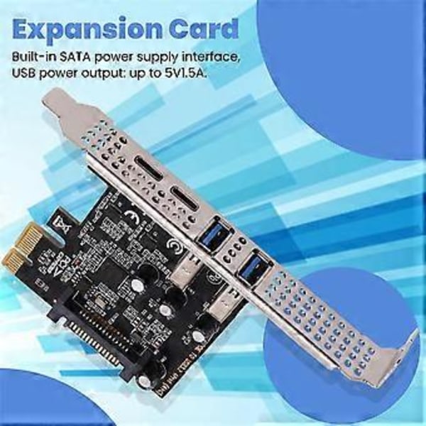 PCI-laajennuskortti 4 porttia (Type-C+A) USB 3.2 -laajennuskortti 5 Gbps nopea keskitin, ei vaadi ohjainta pöytätietokoneelle