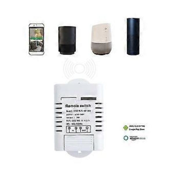 30a Ewelink Wifi Relä Switch Mottagare Ac85-260v Gadgets Trådlös Ljusbrytare App Kontroll&rf433mh