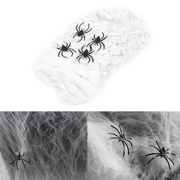 Super Stretch Spider Web 16 jalkaa pitkä Creepy Halloween Party Home Decoration Uusi