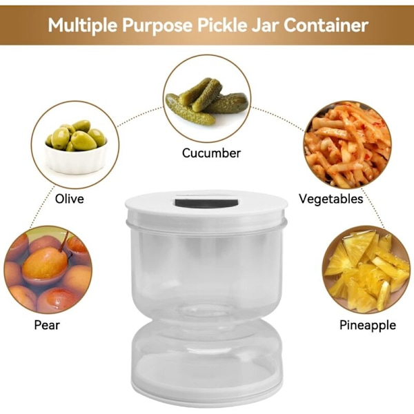 Pickle och olivburk, torr och våt separation lufttät Kimchi burk lufttät Kimchi timglasburk torr och våt dispenser