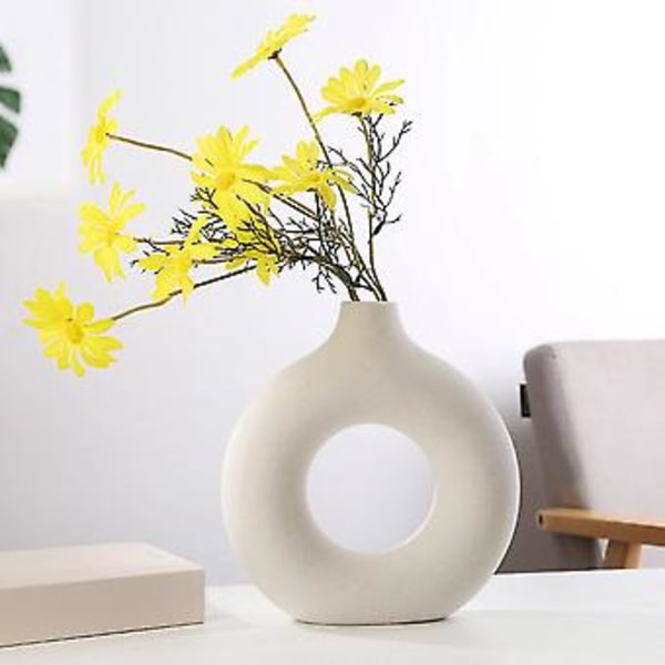 Nordisk Ringformet Vase, Nordisk Ringformet Vase Keramisk Blomstervase Moderne Dekorative Vaser Bygget til Professionelle