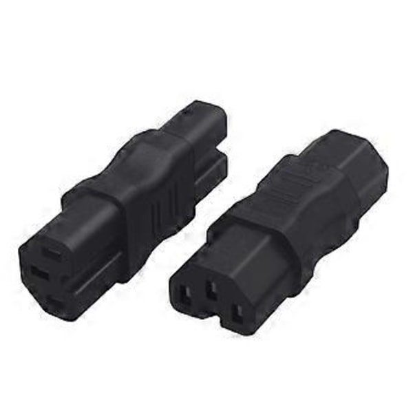 Svart IEC 320 3-Pin C15 Hona Kontakt Konverterare 3 Terminaler Adapter för PDU-UPS