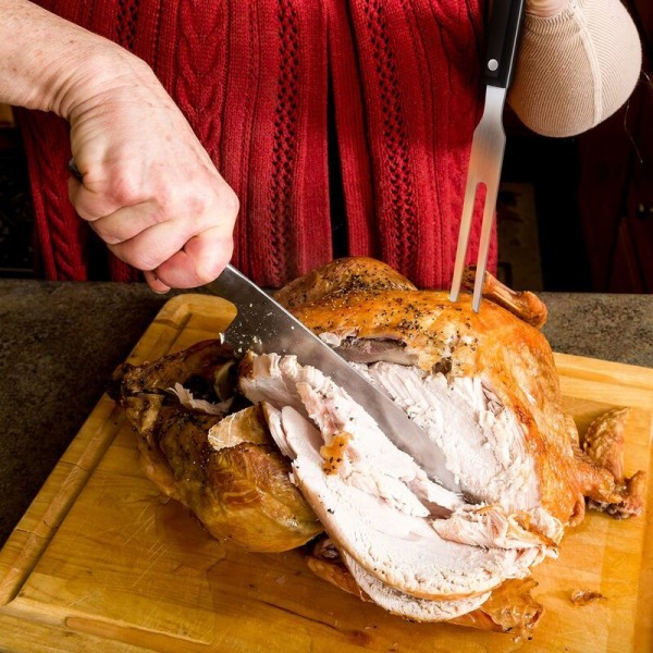 2 Carving Fork Pot Forks Rustfritt Stål Kjøttgaffel med Plasthåndtak 10,6 Tommer Grill Serveringsgaffel Grillgaffel med Svart Håndtak-Fei Yu