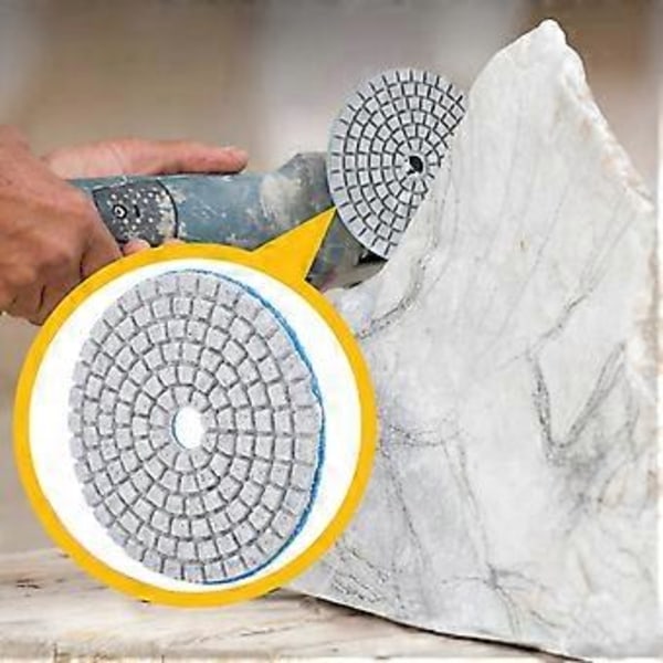 10 stk. 3in Slibeskiver Pads Polering Diamant til Marmor Beton Sten 50 Mesh