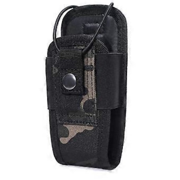 Svart Kamouflage Radio Walkie Talkie Väska Midjeväska Fickhållare Portabel Walkie Talkie Väska Jakt Camping Bärväska