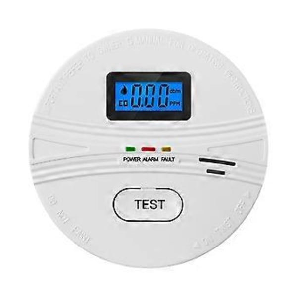 2 i 1 CO & Kolmonoxid Detektorer, Rökdetektor, 85DB i Alarm, för, LCD-Skärm, B