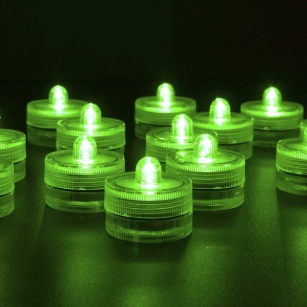 36-pack gröna vattentäta runda undervattens-LED-tealights, nedsänkbara lampor för hem, bröllop, fest, vas, festival, alla hjärtans dag-dekoration