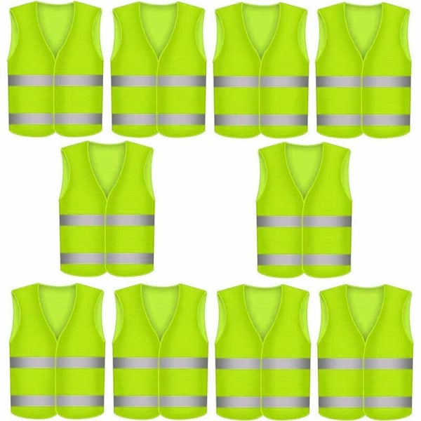 High Visibility Reflective Safety Vest, Yellow Reflective Vest, 4pcs Cycling Vests, Fluorescent Motorcycle Car, High Visibility