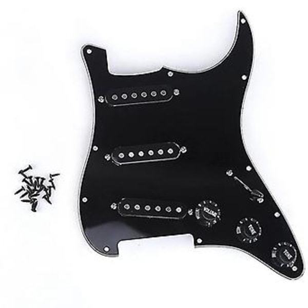 Single Coil Sss Elektrisk Gitarr Plektrumskydd Pickup Laddad Förkopplad Platt 11 Hål 3-lagers För St