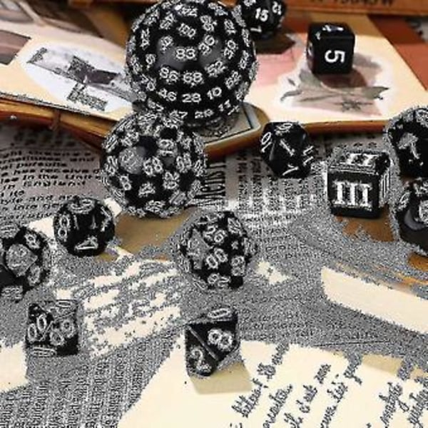 15 osaa Täydellinen Monitahokas Dnd Nopan Sarja D3-d100 Pallomainen Rpg Nopan Sarja, 100-sivuinen Nopan Sarja Rol:lle
