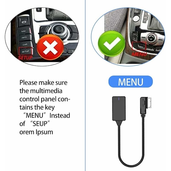 AMI MMI Bluetooth-modul adapter, Bluetooth 5.0 multimedie AUX-mottaker, AMI MMI MDI Bluetooth 5.0 lydmusikkabel, for Audi Q5 A5 A7 R7 S5 Q7 A6L