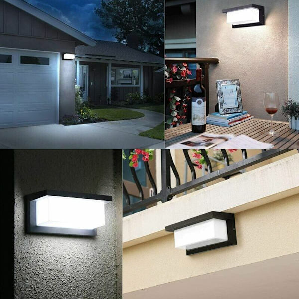 LED-ulkoseinävalaisin 360° ulkovalaistuksella Moderni vedenpitävä ulkoseinävalaisin Kuistin ulkolamppu Alumiini IP65 18W kotiin terassille, kylmä valkoinen