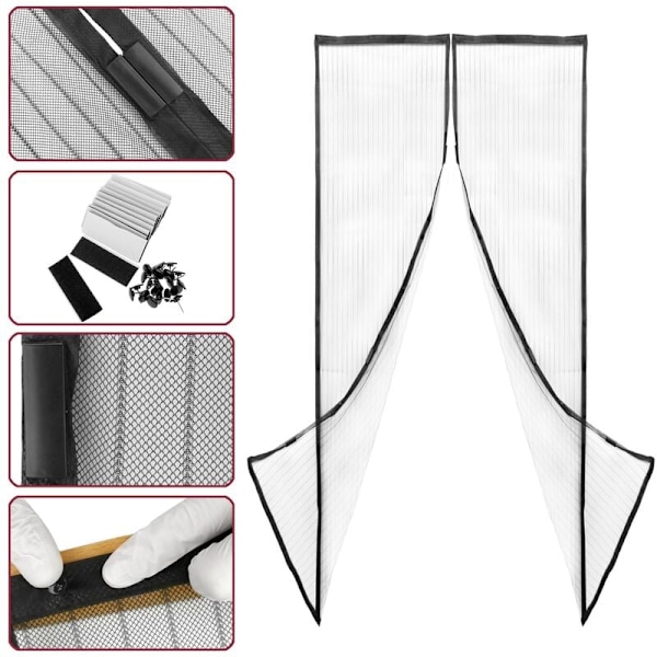 Magnetisk myggnetting for dør 75 x 215 cm