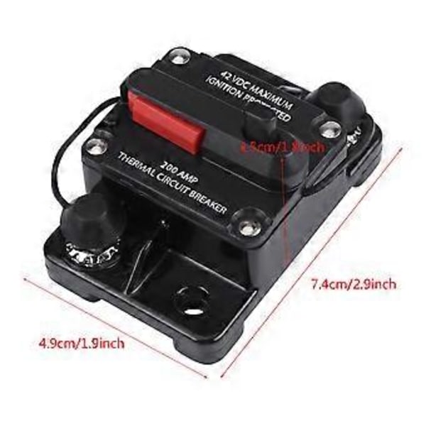 DC12V-42V Autostereoiden Audio Inline -katkaisija Manuaalinen nollaus (200A)