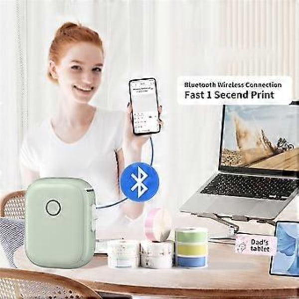 Kannettava tarratulostin P12 langaton Bluetooth jatkuva tarratulostin tarratulostuskone varastointiin toimistoon kotiin, A