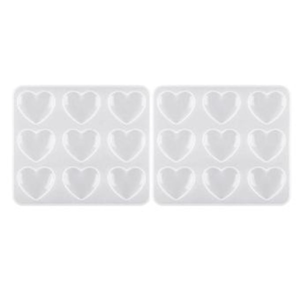 2-pack Hjärtformade Resinformar Silikon Hjärta Epoxiform Hjärta-formad Gjutform för Hantverk