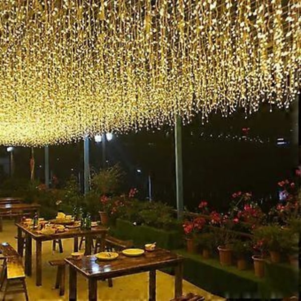 3,5M Festong LED Gardin Girlang på Fönster Julbelysning Nyårsgirlang LED-lampor Jul med Fjärrkontroll, B