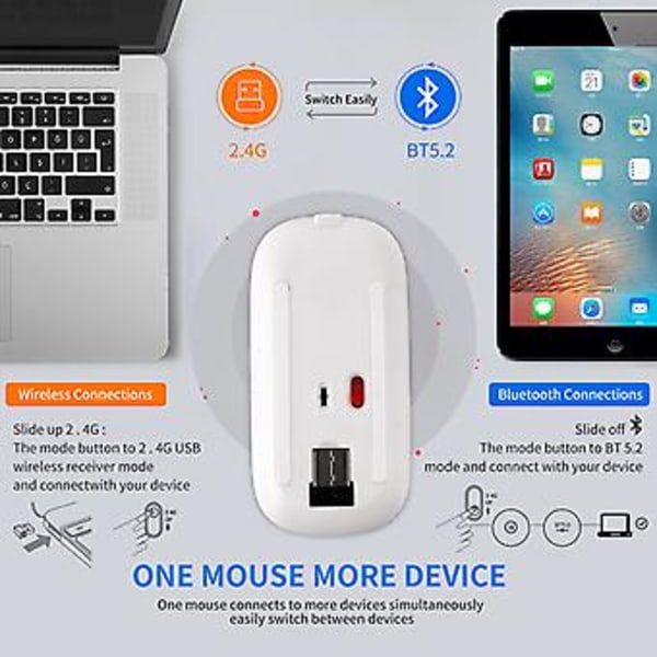 Trådlös mus för bärbar dator, PC, dator för MacBook, presenter till kontoret