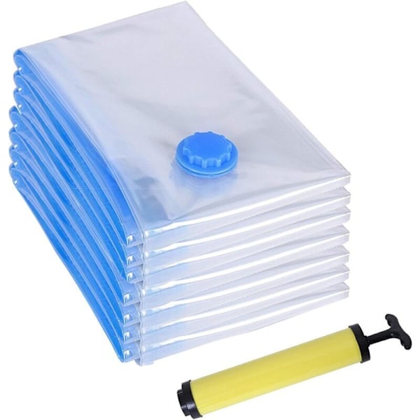 Vacuum Storage Bags Vacuum Cleaner Reusable Vacuum Compression Bags for Clothes Quilts Bedding Pillows Storage Covers with Hand Pump for Traveling,