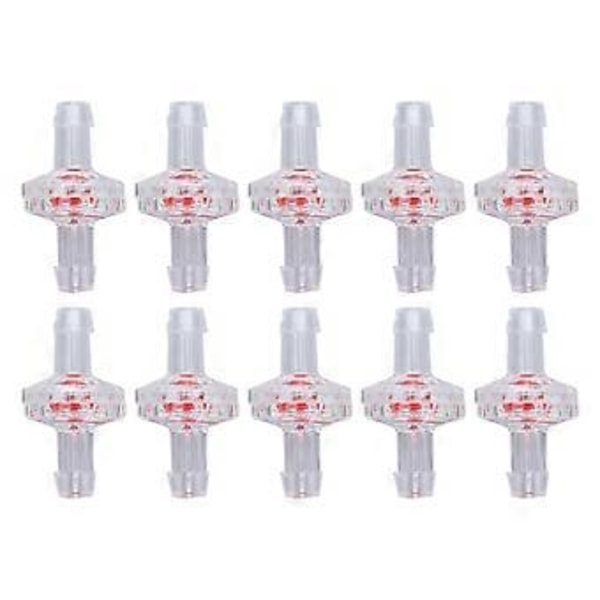 10 stk. Tilbakeslagsventil 1-veis PP Plastslange Vannstopp Membran Barb for Luftinntak 7mm Transparent