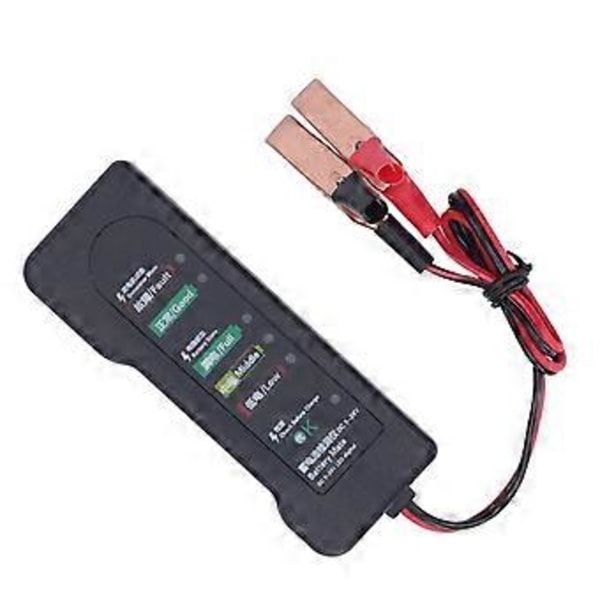 12V Bilbatteritestare med Testklämmor 6 LED-Display Bilbatteri Feldetektor