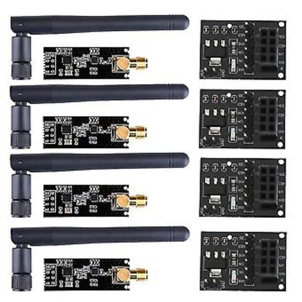4st Nrf24l01+pa+lna Trådlös Modul Med Antenn 1100 Meter Lång Distans Med Nrf24l01 Trådlös