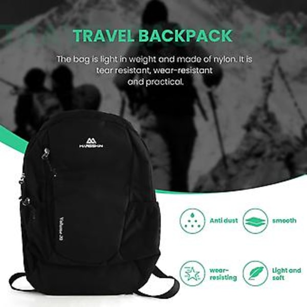Utomhus Sport Ryggsäck Rese Wal Män Och Kvinnor 20l Ultra Ryggsäck, svart