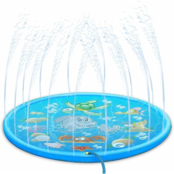 150 cm vandplaskemåtte, sprinkler vandlegemåtte, plaskemåtte, børns udendørs sommerhavevandlegetøj, til udendørs familieaktiviteter, fest, Bea