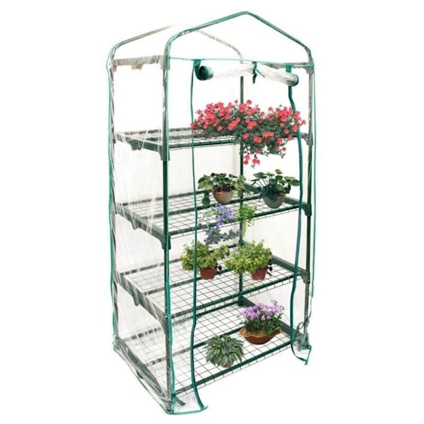 4 Tier PVC Greenhouse Cover Replacement Cover for Mini Garden Greenhouse for Indoor or Outdoor Use (Iron Stand Not Included)