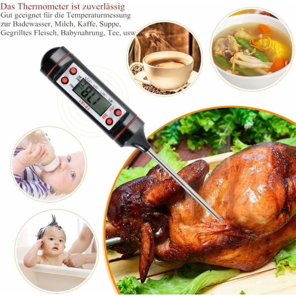 Termometer, universal hushållstermometer för kök, digital matlagningstermometer, kötttermometer, 50 ° C - 300 ° C, ° C / ° F Omkopplingsbar,