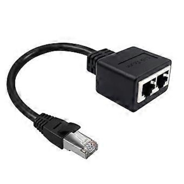2 stk. RJ45-kabel 1 ind 2 Ethernet Lan-netværksadapterkabel RJ45 1 han til 2 hun kategori 7-netværkskabel
