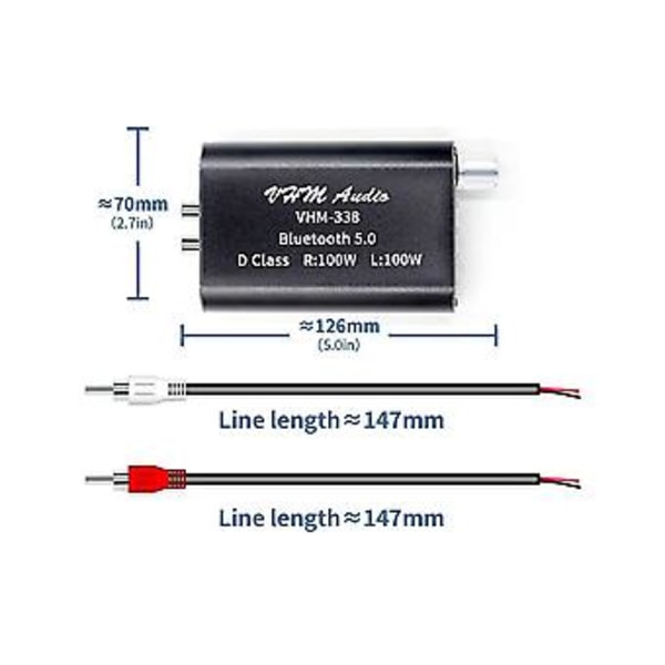 Vhm338 Hifi-kvalitets 2.0 Digital Forstærker Tpa3116 100wx2 Functal Bærbar Tand 5.0 Forstærkerkort