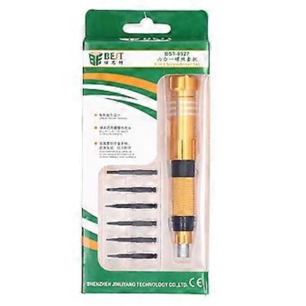 Reparationsskruvmejselset Multifunktionell Magnetisk Pennskruvmejsel med 6 st Bits BT8927A